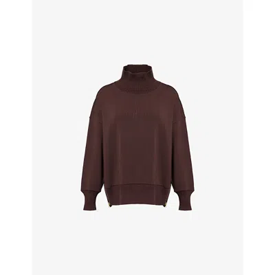 Varley Womens Coffee Bean Barker High-neck Jersey Sweatshirt In Brown
