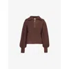 Varley Womens Reid Relaxed-fit Woven-blend Jumper Coffee Bean In Coffee Bean