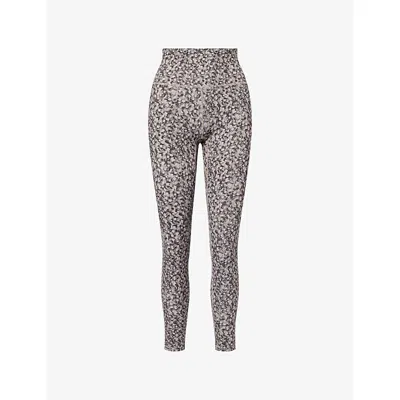 Varley Womens Dappled Floral Freesoft Graphic-pattern Gym Leggings Xs In Gray