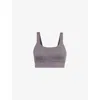 Varley Womens Dark Gull Grey Cori Moisture-wicking Stretch-woven Sports Bra In Dark Gull Grey