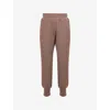 Varley Womens Deep Taupe Marl Fleck The Slim Cuff 27.5 Jersey Trousers In Pink