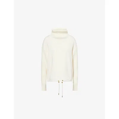 Varley Womens Hannah Cowl-neck Jersey Sweatshirt Egret In White