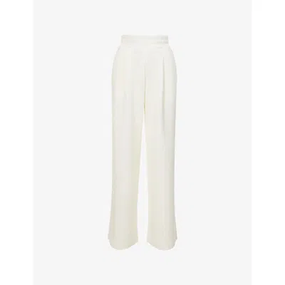 VARLEY WOMENS THE EXTRA WIDE-LEG 29.5 JERSEY TROUSERS EGRET