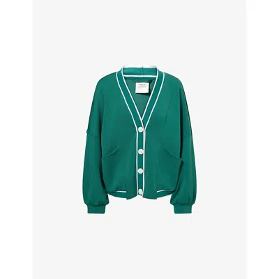 Varley Womens Forest Decker Contrast-piping Stretch-jersey Cardigan