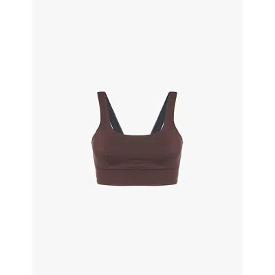 VARLEY WOMENS COFFEE BEAN FREESOFT REMOVABLE-PADDING STRETCH-WOVEN BRA XS