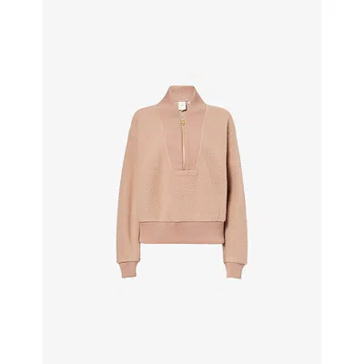 Varley Womens Ginger Snap Mumford Half-zip Fleece Sweatshirt In Brown