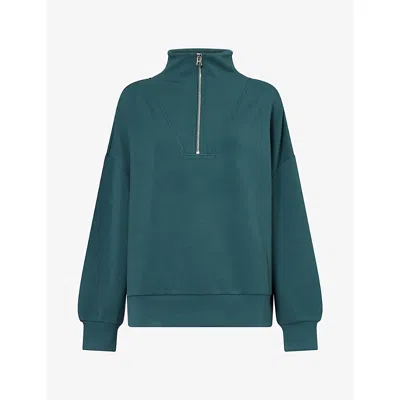 Varley Womens Hawley Half-zip Jersey Sweatshirt Ponderosa Pine In Blue
