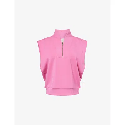 Varley Womens Ibis Rose Loretta Half-zip Stretch-jersey Top In Pink