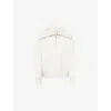 Varley Womens Ivory Marl Fleck Catherine Half-zip Jersey Sweatshirt In White