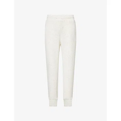 Varley Womens Ivory Marl Fleck Doublesoft™ The Slim Cuff Jersey Trousers