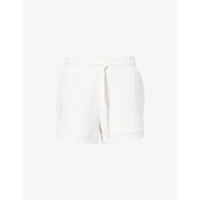 Varley Womens Ollie High-rise Stretch-jersey Shorts Ivory Marl In White