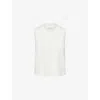 Varley Womens Ivory Marl Shea Cropped Knitted Vest Top Xs In White