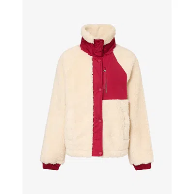 Varley Womens Kalyn Faux-shearling Jacket Sandshell / Rumba Rose
