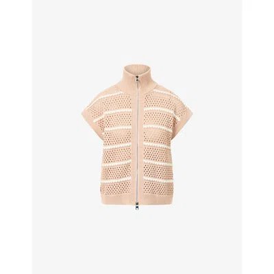 Varley Womens Light Taupe Haney Textured Cotton Vest In Neutral