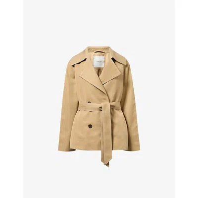 Varley Womens Maddox Cropped Lyocell-blend Trench Jacket Light Tan