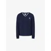 Varley Womens Navy Iona Embroidered-logo Knitted Jumper Xs In Blue