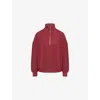 Varley Womens New Maroon Hawley Half-zip Stretch-woven Sweatshirt Xs In Burgundy