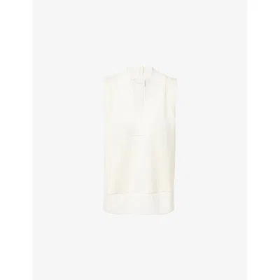 Varley Womens Pristine Freida V-neck Knitted Tank Top In White