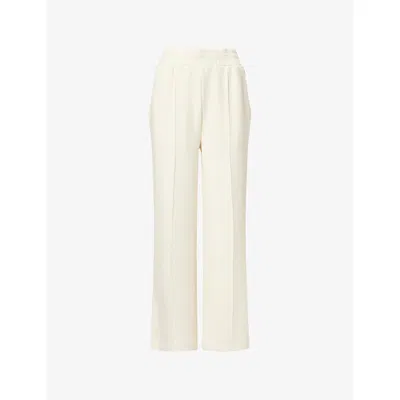 Varley Womens Pristine The Wide-leg 30in Drawstring Stretch-woven Jogging Bottoms In White
