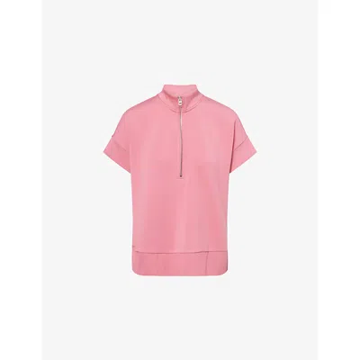 Varley Womens Rapture Rose Ritchie Short-sleeved Stretch-woven Sweatshirt Xl