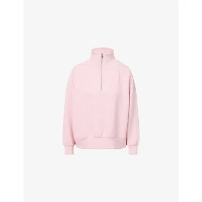 Varley Womens Rose Marl Hawley Half-zip Stretch-jersey Sweatshirt In Pink