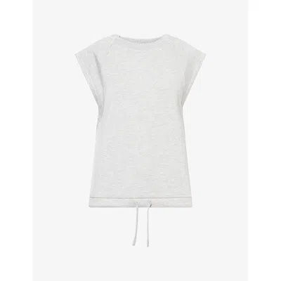 Varley Womens Salome Raglan Stretch-woven T-shirt Light Grey Marl