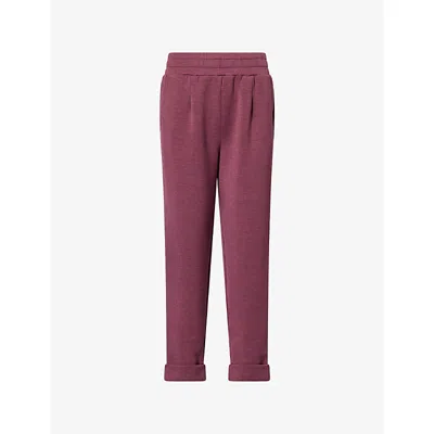 Varley Womens Sassafras Marl The Rolled Cuff Stretch-jersey Jogging Bottoms In Pink