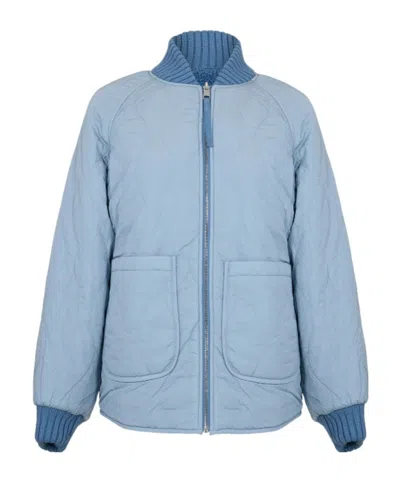 Varley Womens Serina Reversible Quilt Jacket In Blue