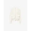 Varley Womens Tessa Flap-pocket Cotton-knit Jacket Egret In Egret