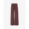 Varley Womens The Wide Leg 28 High-rise Stretch-jersey Trousers Deep Mahogany