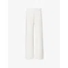 Varley Womens The Wide Leg 28 High-rise Stretch-jersey Trousers Ivory Marl In Ivory Marl