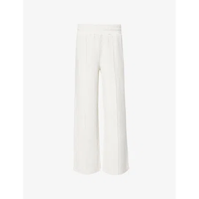 Varley Womens The Wide Leg 28 High-rise Stretch-jersey Trousers Ivory Marl