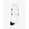 Varley Womens  Astley Branded Stretch-woven Socks In White/blue Nights/port