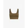 Varley Womens Cori Moisture-wicking Stretch-woven Sports Bra Dark Olive