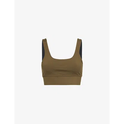 Varley Womens Cori Moisture-wicking Stretch-woven Sports Bra Dark Olive In Dark Olive