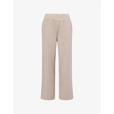 VARLEY WOMENS VARLEY DOUBLESOFT™ THE WIDE LEG 28' STRETCH-JERSEY TROUSERS