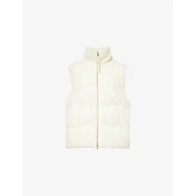 Varley Womens Egret Irina Padded Knitted Gilet In White