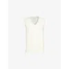 Varley Joilette Cable-knit Sweater Vest In Snow White
