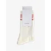 Varley Womens  Lamar Club Stripe-trim Cotton-blend Sockd In Egret/mauve/rose