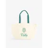 Varley Womens Ivory/forest Robinson Canvas Club Cotton Tote Bag In White