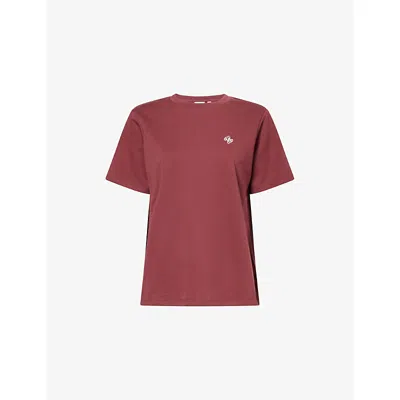 Varley Womens Port Stevie Embroidered-logo Jersey T-shirt In Red