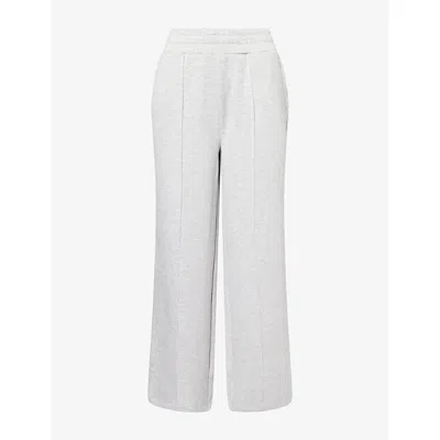 Varley Womens  The Wide-leg 30in Stretch-woven Jogging Bottoms In Light Grey Marl