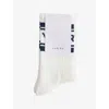 Varley Womens Astley Branded Stretch-woven Socks White/ Blue Nights