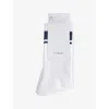 Varley Womens  Lamar Club Stripe-trim Cotton-blend Sockd In White/ Blue Nights