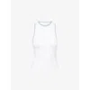 Varley Womens White/blue Rain Agneta Performance Stretch-woven Top Xl