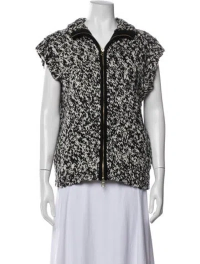 Pre-owned Varley Wool Patterned Jacket In Black