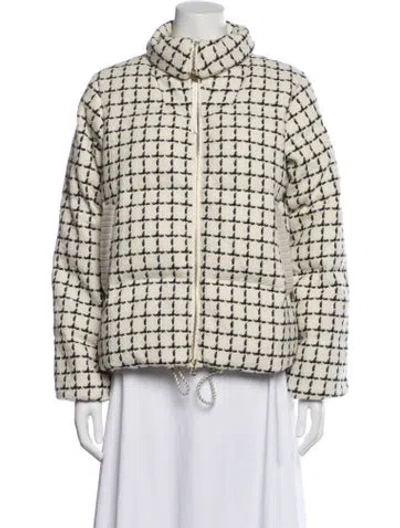 Pre-owned Varley Wool Plaid Print Jacket In Neutral