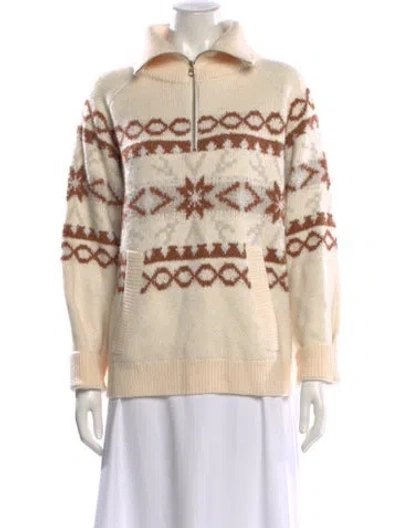 Pre-owned Varley Wool Printed Sweater In Neutral