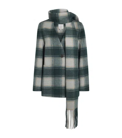 Varley Wool-blend Alderton Scarf Coat In Green