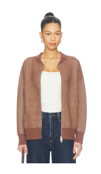 Varley Zenia Zip-up Sweater In Brown